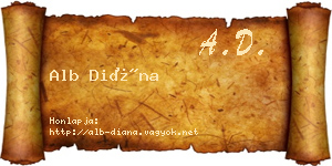 Alb Diána névjegykártya